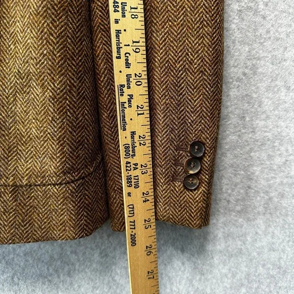Malo Mens Virgin Fleece Wool One Button Blazer Sport Coat Herringbone 36‎ Small